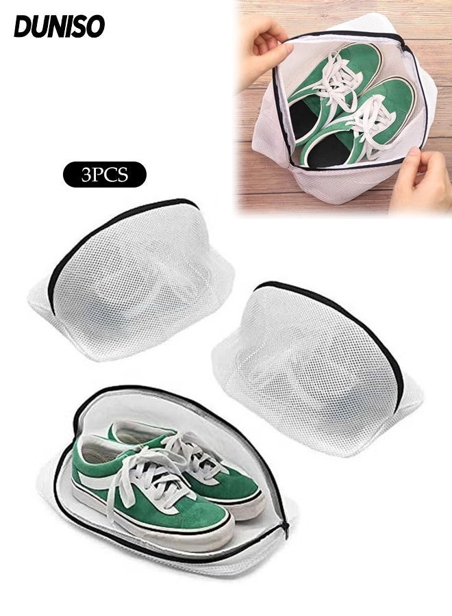 DUNISO Shoe Wash Bags,Set of 3 Large Black Shoe Washing Bags，Reusable Mesh Laundry Bags with Zipper，Suitable for Sneakers, Trainers, Running Shoes - Image 1