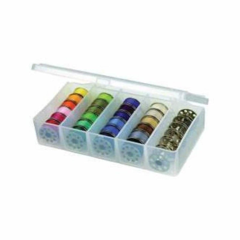 ArtBin 8155AB Sew-Lutions Bobbin Box, Sewing Bobbin Organizer, [1] Plastic Storage Case, Clear - Image 1