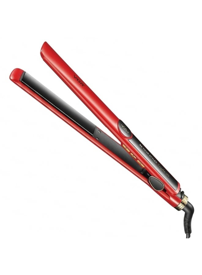 VGR 2-in-1 Professional Hair Straightener & Curler with LCD Display – Smooth, Frizz-Free Styling at Home Ceramic Hair Styling Tool with Adjustable Temperature & Fast Heat-Up – Perfect for Straightening, Curling & Waves - Red red - Image 1