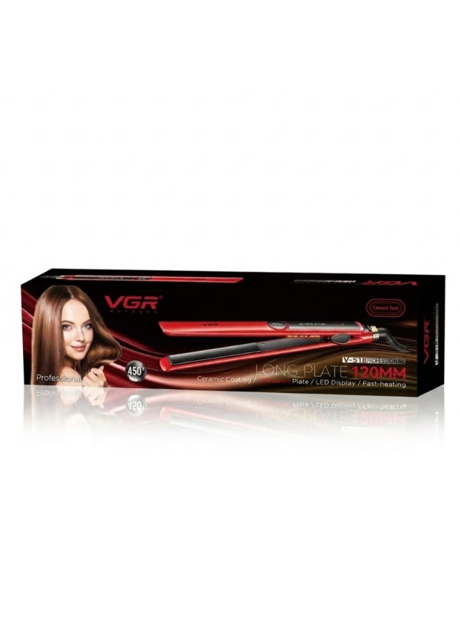 VGR 2-in-1 Professional Hair Straightener & Curler with LCD Display – Smooth, Frizz-Free Styling at Home Ceramic Hair Styling Tool with Adjustable Temperature & Fast Heat-Up – Perfect for Straightening, Curling & Waves - Red red - Image 5