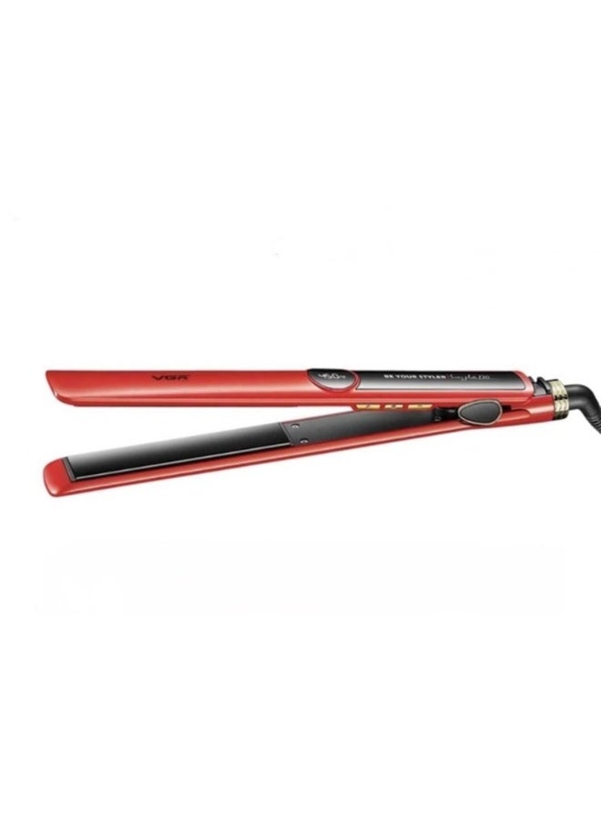 VGR 2-in-1 Professional Hair Straightener & Curler with LCD Display – Smooth, Frizz-Free Styling at Home Ceramic Hair Styling Tool with Adjustable Temperature & Fast Heat-Up – Perfect for Straightening, Curling & Waves - Red red - Image 4