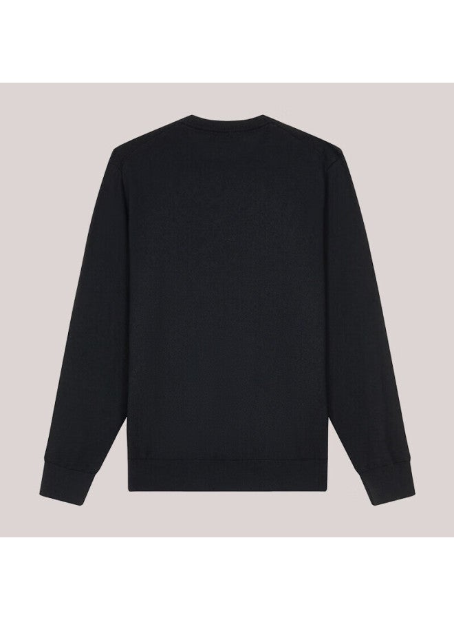 HAZZYS Hazzys Men's Solid Color Sweater, Inner Layer Wool Sweater Abyzd0bcf13, Dark Navy Dn, 170/92a46  - Image 4