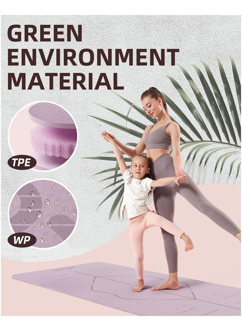 Generic Thick Yoga Mat for Home Workout – 183x61x0.6cm Non-Slip Exercise Fitness Yoga Mat, Eco-Friendly TPE Material, Durable Home Workout Mat with Strap & Carrying Bag, Anti-Slip, Cushioned Mat for Pilates, Yoga, and Stretching, Fitness Equipment for Home Gym  - Image 4