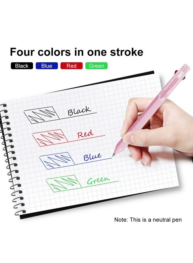 VITOLER 4 Pack Multicolor Pen,4-In-1 Colored Pens,0.5Mmretractable Ballpoint Pens For Office School Supplies,Multi Colored Pens For Students Children Gift - Image 2