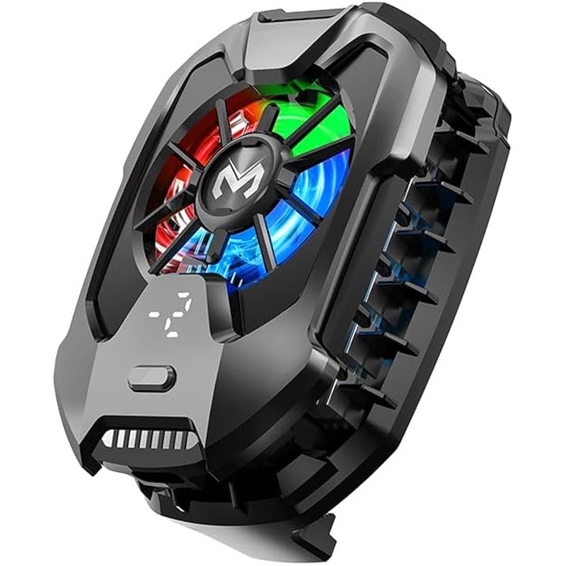 Cell Phone Cooler for Gaming,live streaming, liubaiwuquxing 25W Mobile Phone Cooling Fan with Fan Speed Settings, for 2.36-3.4 inches iPhone/Android smartphone, Cellphone Radiator (black), Large - Image 1