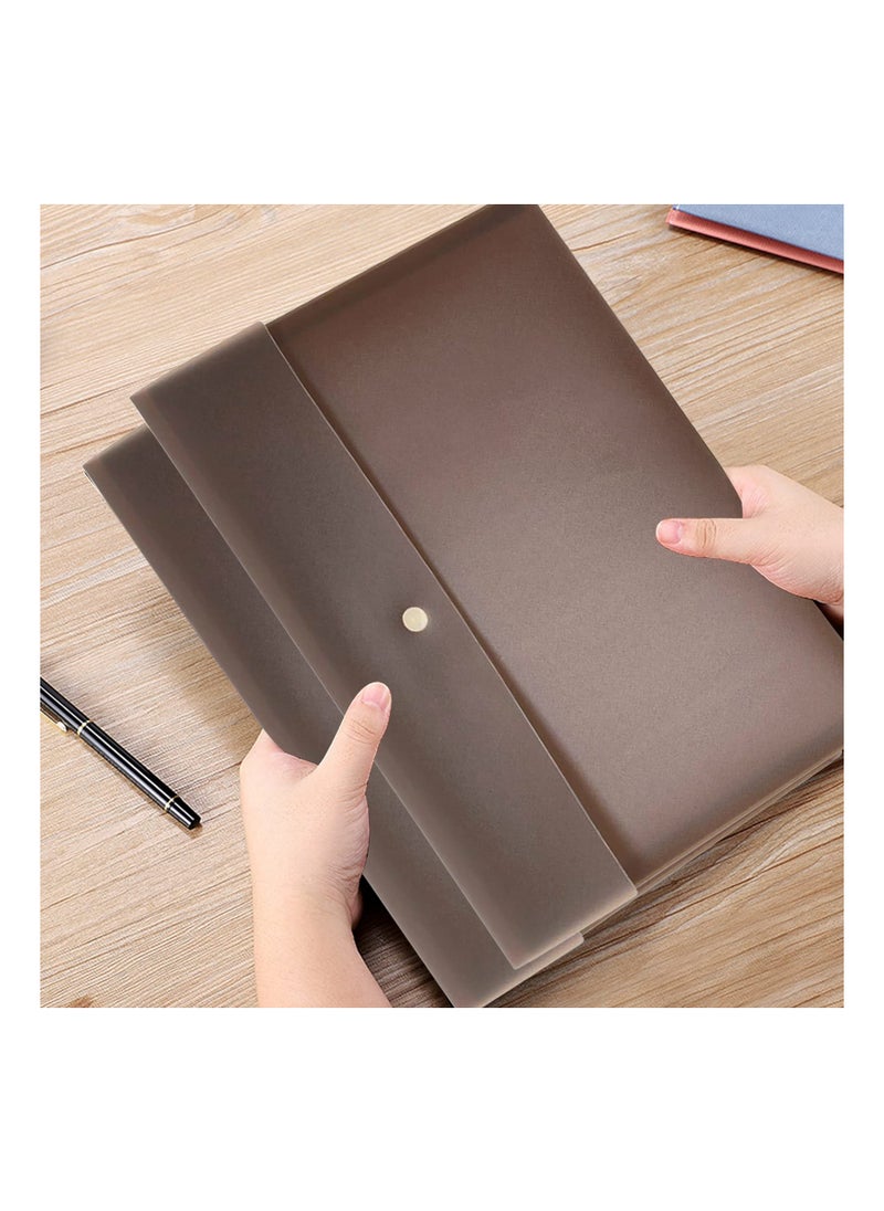 SYOSI Pack of 5 Document File Folder Pockets File Jacket Plastic Envelope Flat Document Letter Organizer with Snap Button Closure A4 Letter Size  - Image 5