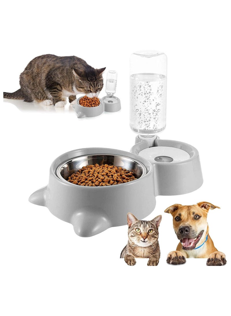 Dual Pet Bowl – Automatic Feeding Device for Cats and Pets – Food Bowl with Water Bottle and Dispenser for Cats and Dogs - Image 1