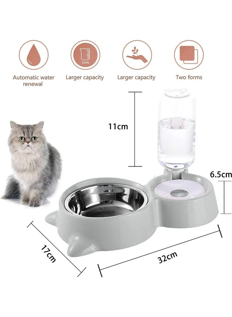 Dual Pet Bowl – Automatic Feeding Device for Cats and Pets – Food Bowl with Water Bottle and Dispenser for Cats and Dogs - Image 4