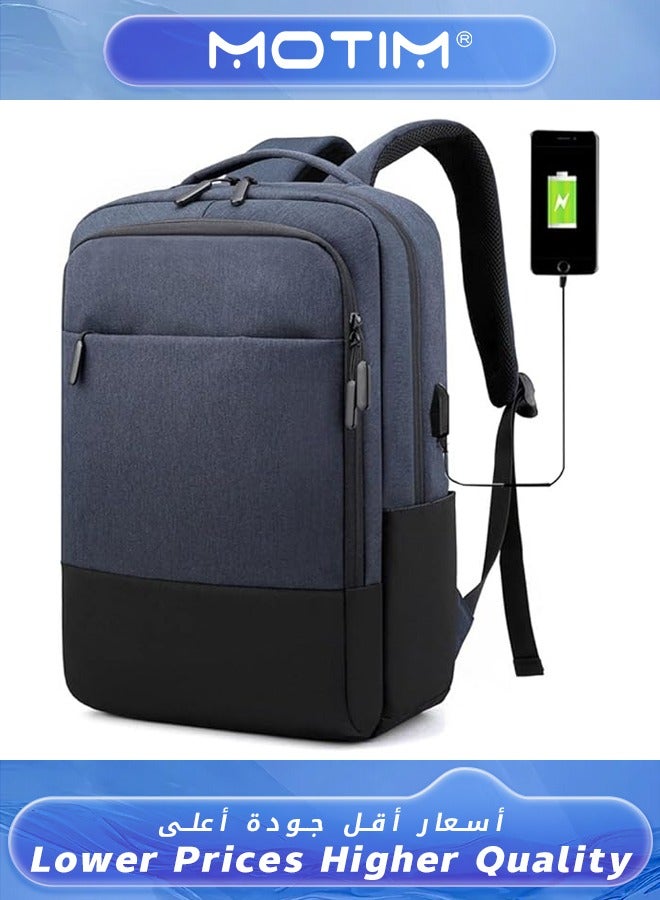 موتيم حقيبة ظهر للكمبيوتر المحمول 15.6 بوصة مفتوحة على الظهر للكمبيوتر المحمول حقيبة ظهر  للكمبيوتر المحمول للرجال والنساء مقاومة للماء حقيبة ظهر للأعمال والسفر حقيبة ظهر كاجوال للسفر مع منفذ شحن USB - Image 1