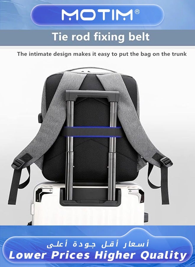 موتيم حقيبة ظهر للكمبيوتر المحمول 15.6 بوصة مفتوحة على الظهر للكمبيوتر المحمول حقيبة ظهر  للكمبيوتر المحمول للرجال والنساء مقاومة للماء حقيبة ظهر للأعمال والسفر حقيبة ظهر كاجوال للسفر مع منفذ شحن USB - Image 4