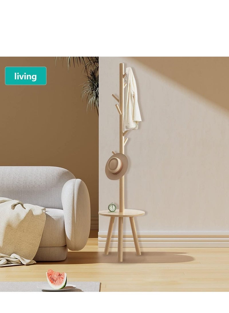 MIXDE Coat Rack Stand,Wooden Coat Rack Freestanding with Shelf,Coat Tree for Clothes/Bag/Hats, Hanger Stand for Entryway/Living Room/Bedroom/Office - Image 5