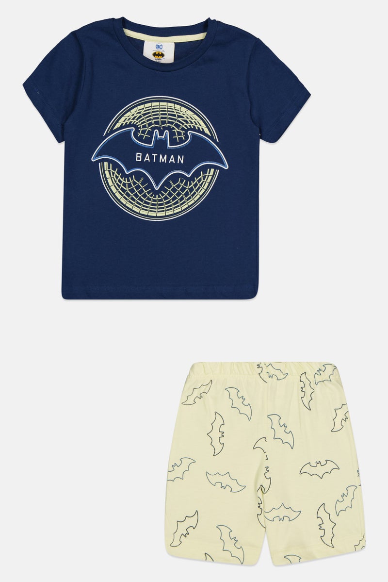 DC Toddlers Boy 2 Pcs Short Sleeves Batman T-shirt And Shorts Set, Multicolor - Image 1