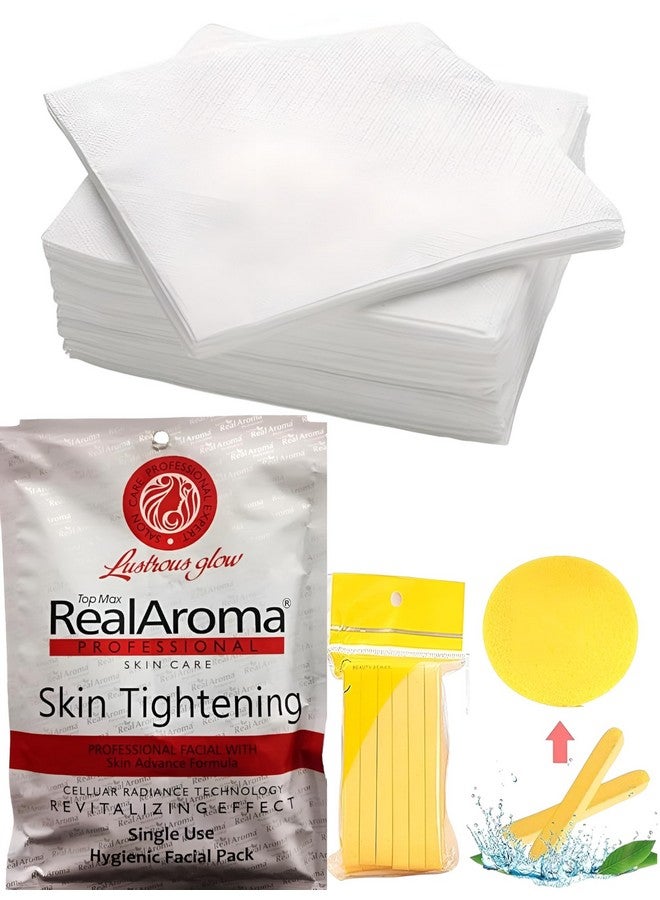Generic RealAroma Professional Skin Tightening Facial, Single Use, 50 disposable tissue,magical sponge 