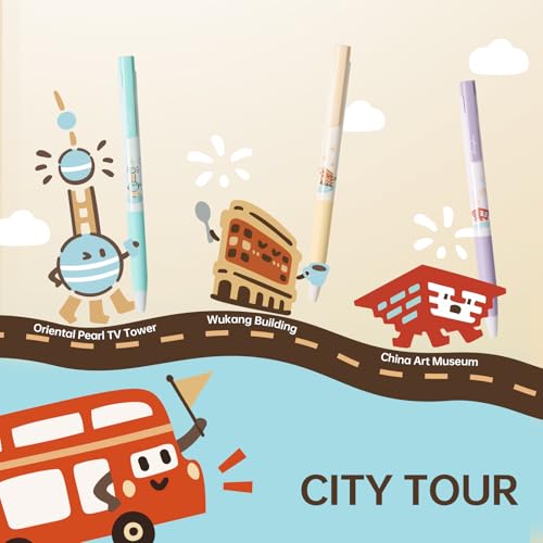 Kaco K7 SHANGHAI City Gel Ink Pens 3 Pieces Black Ink Pens 0.5mm Fine Point, Writing Length up to 600 Meters, Quick Drying & Comfortable Grip - Image 2