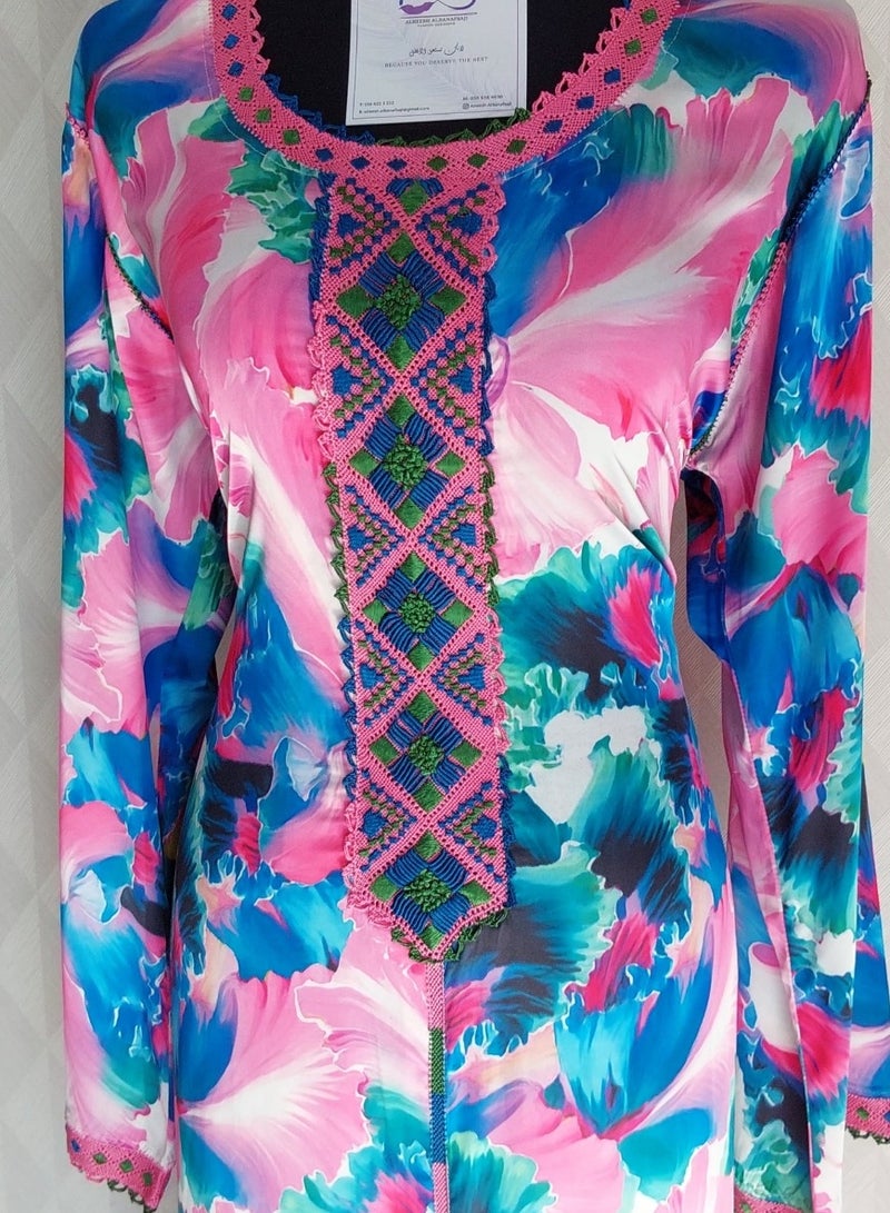 ALREESH ALBANAFSAJI Royal Moroccan embroidery with his own hands 🔥🔥 Ready-made Moroccan galabiya - Image 1