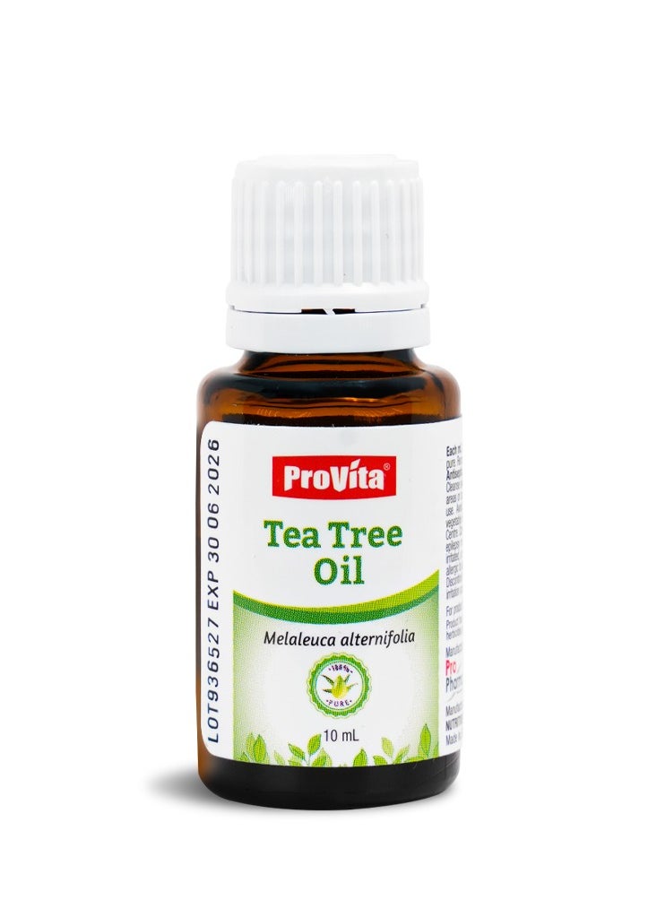 ProVita PROVITA TEA TREE OIL 100% Organic Pure Concentrated Oil of Melaleuca alternifolia 10 ML  - Image 1