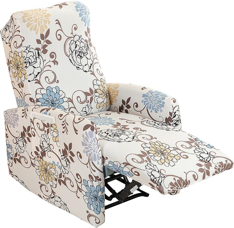 FUANGUI Recliner Chair Covers 4-Pieces Small Recliner Cover for Recliner Chair, Non Slip Covers Washable Lazy Boy Recliner Slipcovers/Furniture Protector for Kids, Dog, Living Room, 10 - Image 1