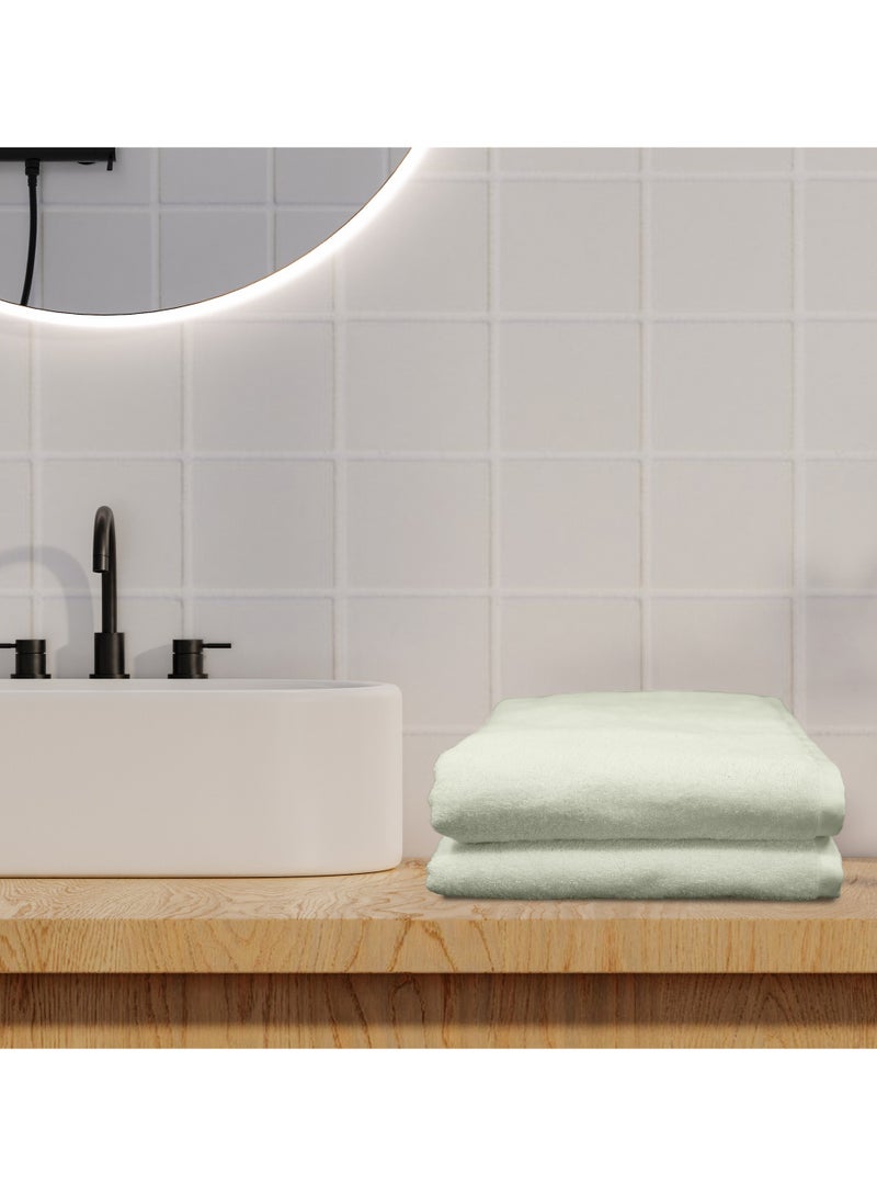 كاسينو Kassino Jumbo Bath Sheet (2 Pack, 90x180 cm) - 540 GSM Large Bath Towel,100% Combed Cotton, Soft & Quick-Dry Oversized Towels, Highly Absorbent, Double Stitched Hotel Quality Towels | Ivory  - Image 2