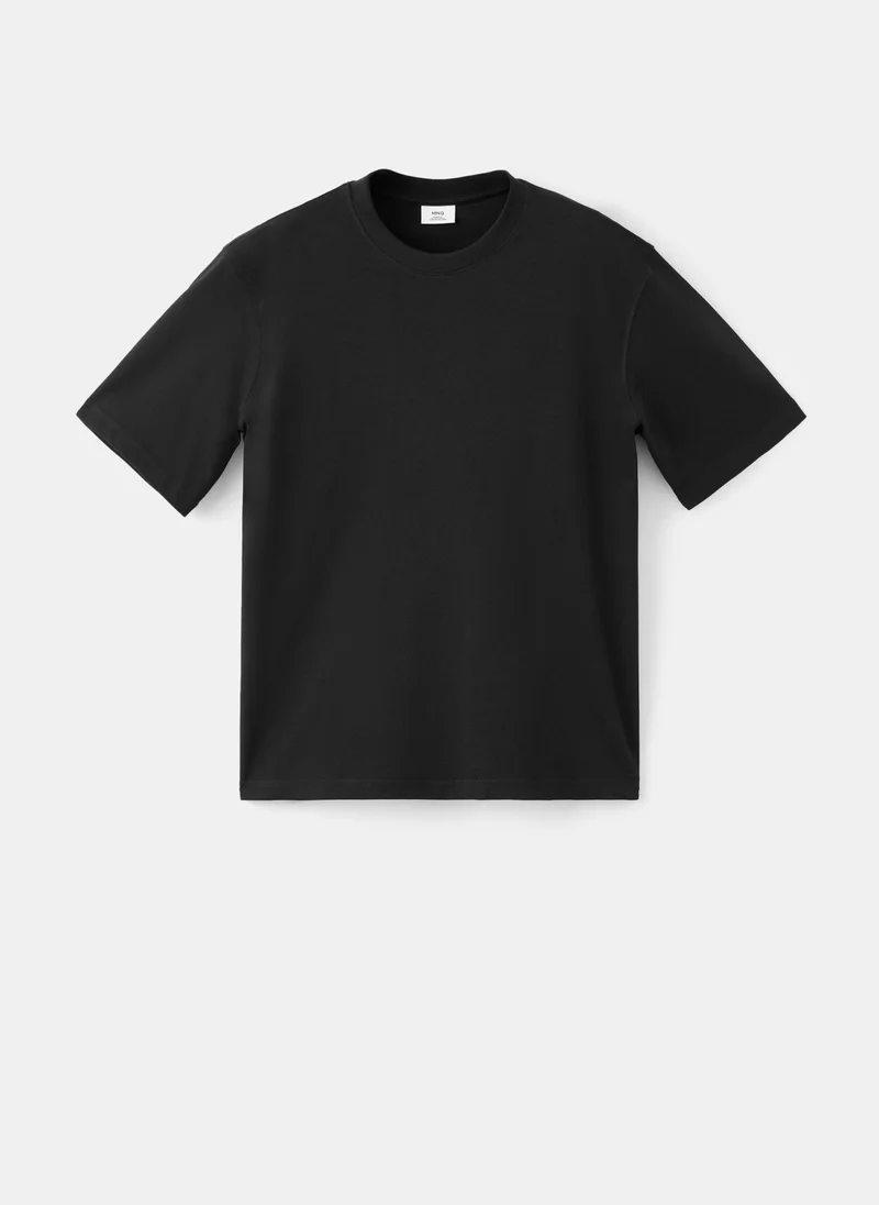 Mango Man 99-NEGRO Relaxed Fit T-Shirt 260Gsm for Men | Best Price UAE