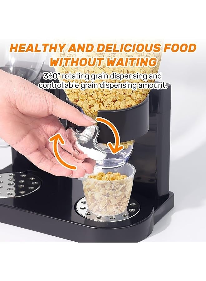 PROMASS Cereal Dispenser Countertop Large Capacity Cereal Container Airtight Rotating Dry Food Dispenser for Small Size Nut Candy Beans Rice Pantry Kitchen Organizer to Keep Tidy 2 Pack 4L  - Image 5