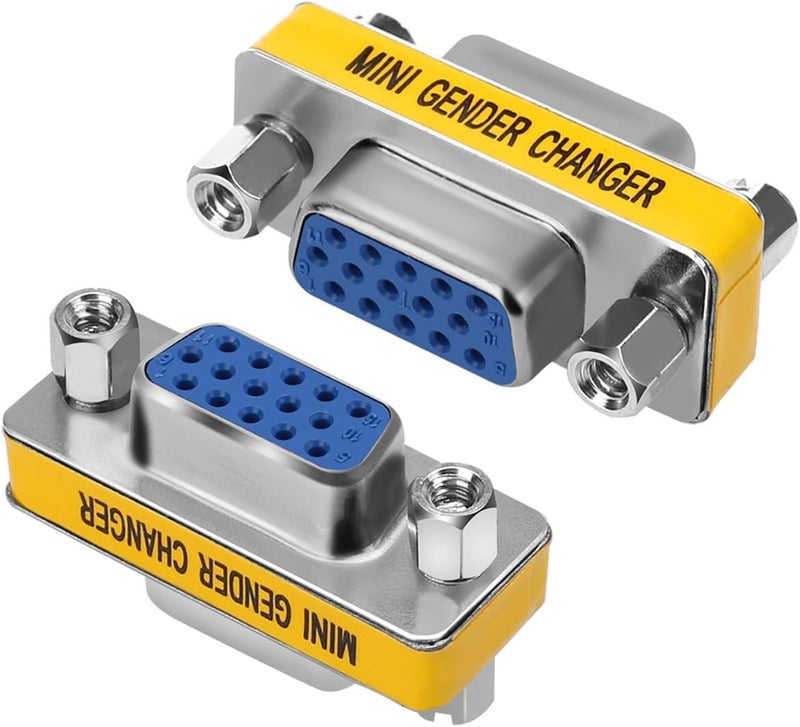FEDUS VGA Jointer Couple Joiner Extender 15 Pin Female to Female Coupler Cable Extender Female Both Side Female to Female Gender Changer(Pack of 5) - Image 1