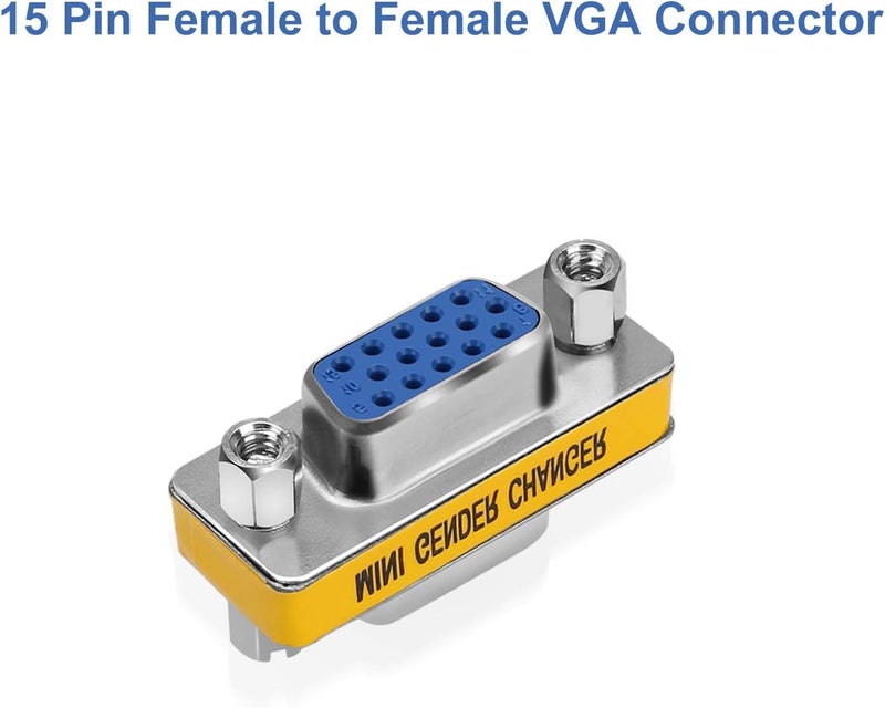 FEDUS VGA Jointer Couple Joiner Extender 15 Pin Female to Female Coupler Cable Extender Female Both Side Female to Female Gender Changer(Pack of 5) - Image 3