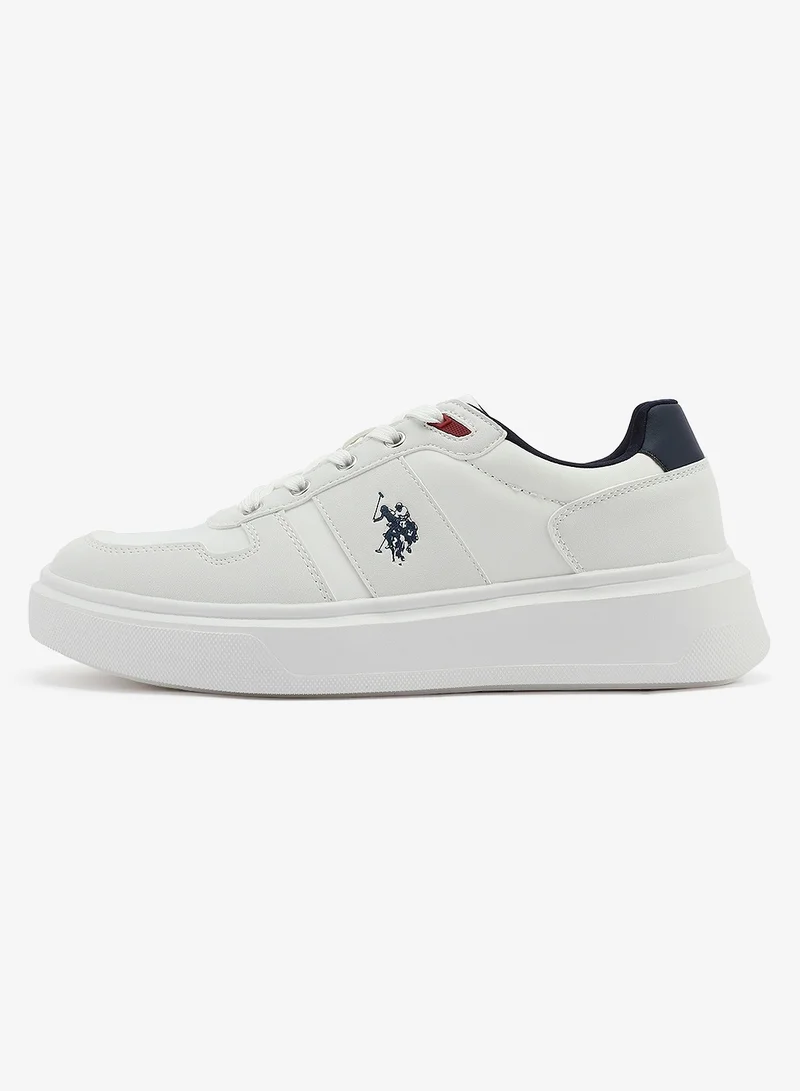 U.S. Polo Assn. Men's White Low-Top Sneakers - Lightweight Shoes, Minimalist Designed for Style