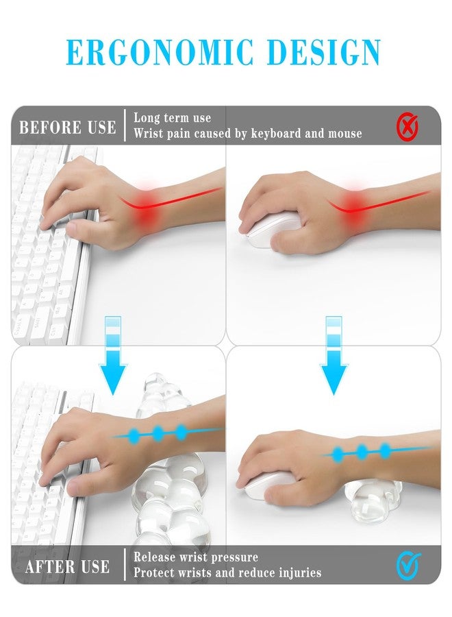 KEPUTAIER Gel Cloud Keyboard and Mouse Wrist Rest, Cute Wrist Support and Arm Support Keyboard Rest for Keyboard and Mouse Typing Pain Relief，Suitable for Office/Computer/Laptop/Gaming（White） - Image 2