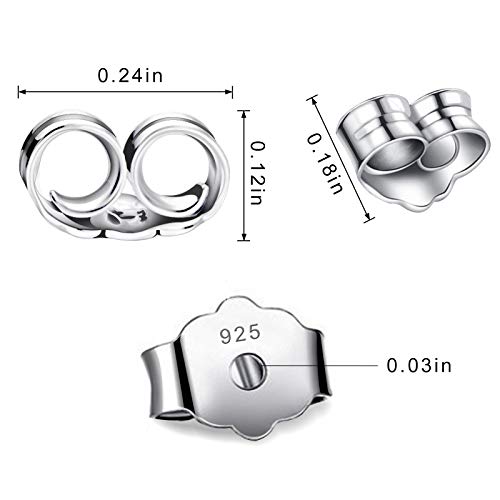 ubrand 30pcs/15 Pairs Hypoallergenic Earring Backs Replacement,Plated Silver Secure Ear Lockings for Stud Earrings, Ear Nut for Posts 6x4.5mm - Image 2