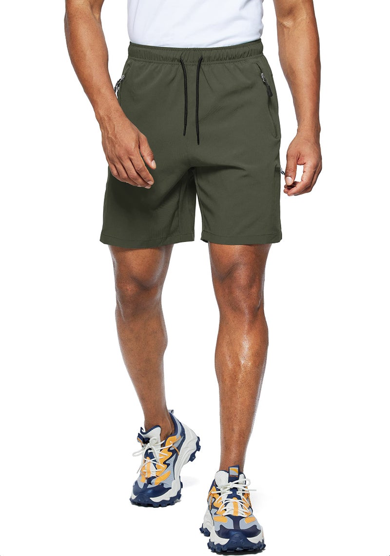 Viodia Men's Hiking Cargo Shorts Stretch Quick Dry Lightweight Workout Shorts for Men Casual Fishing Athletic Shorts with Pockets Army Green - Image 2