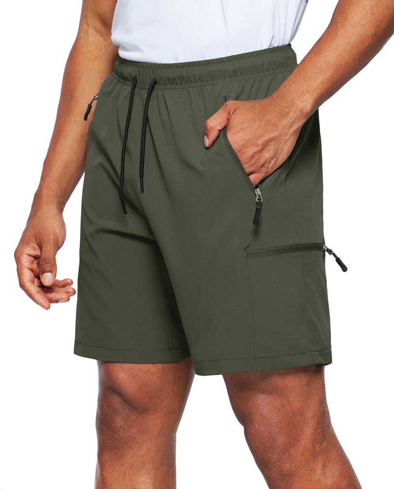 Viodia Men's Hiking Cargo Shorts Stretch Quick Dry Lightweight Workout Shorts for Men Casual Fishing Athletic Shorts with Pockets Army Green - Image 1