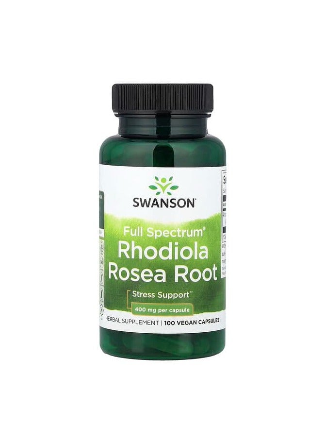 SWANSON Full Spectrum Rhodiola Rosea Root 400 mg 100 Capsules - Image 1