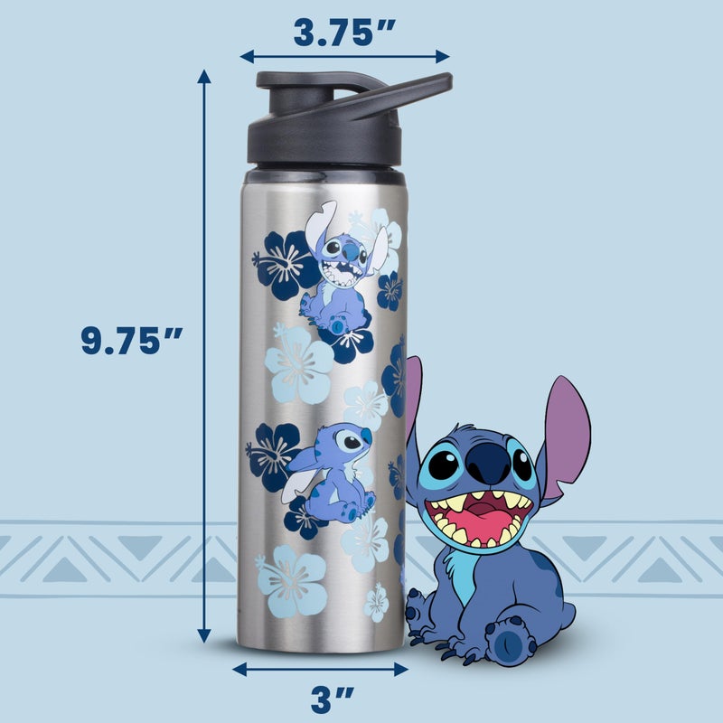Silver Buffalo Disney Lilo and Stitch Double Walled Stainless Steel Water Bottle, 25 Ounces - Image 4