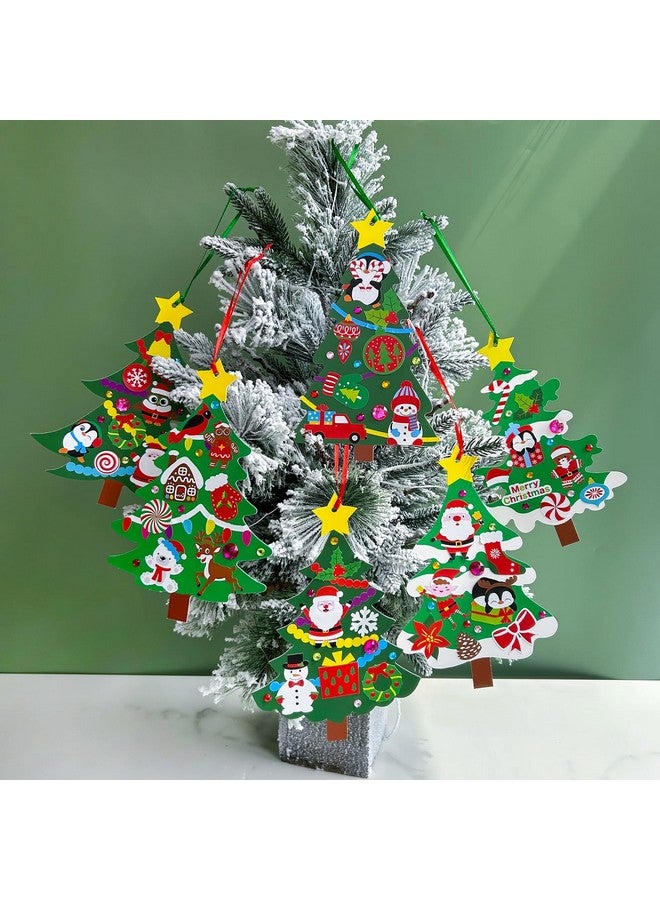 Winlyn 48 Sets Christmas Tree Ornaments Decorations Art Sets Diy Christmas Craft Kits Winter Crafts Pine Tree Snowman Snowflake Santa Xmas Stickers For Kids Holiday Classroom Activities Party Favors - Image 2