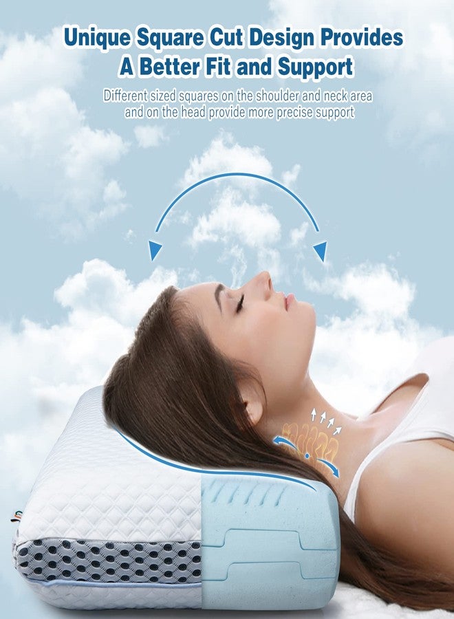 MASTERY MART Firm Pillow for Deep Sleep - Cooling Memory Foam, Adjustable Height, Standard Size, Ideal for Side, Back & Stomach Sleepers (25" x 16") - Image 3