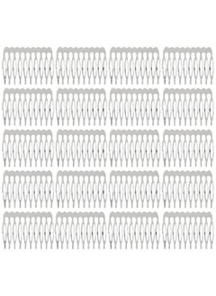 Lawie Lawie 20 Pack Bulk 10 Teeth Silver Metal Side Hair Combs Plain Blank Crafting DIY Wire Slide Combs Wedding Bridal Veil Combs Decorative Crowns Headpiece French Twist Clip Hair Accessories for Women  - Image 1