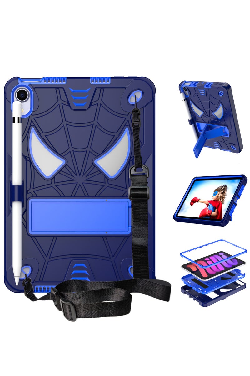 general for iPad mini A17 Pro 2024 and iPad mini 6th Gen 2021 Cute Spider Case 8.3", with Kickstand/Pencil Holder, Lightweight Shockproof Rugged Kids Cover - Image 1