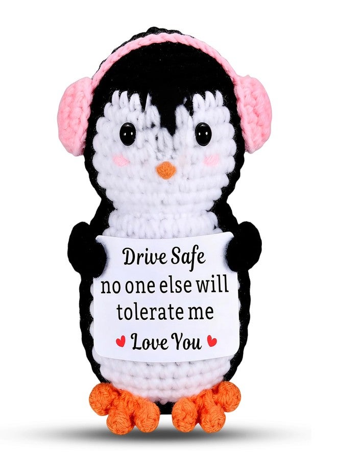 NUBARKO Cute Boyfriend Husband Fathers Day Dad Gifts for Men Him Husband Penguin Birthday Wedding Gifts Drive Safe Emotional Support Crochet for Boyfriend Christmas Anniversary Birthday Gift Positive Crochet - Image 1