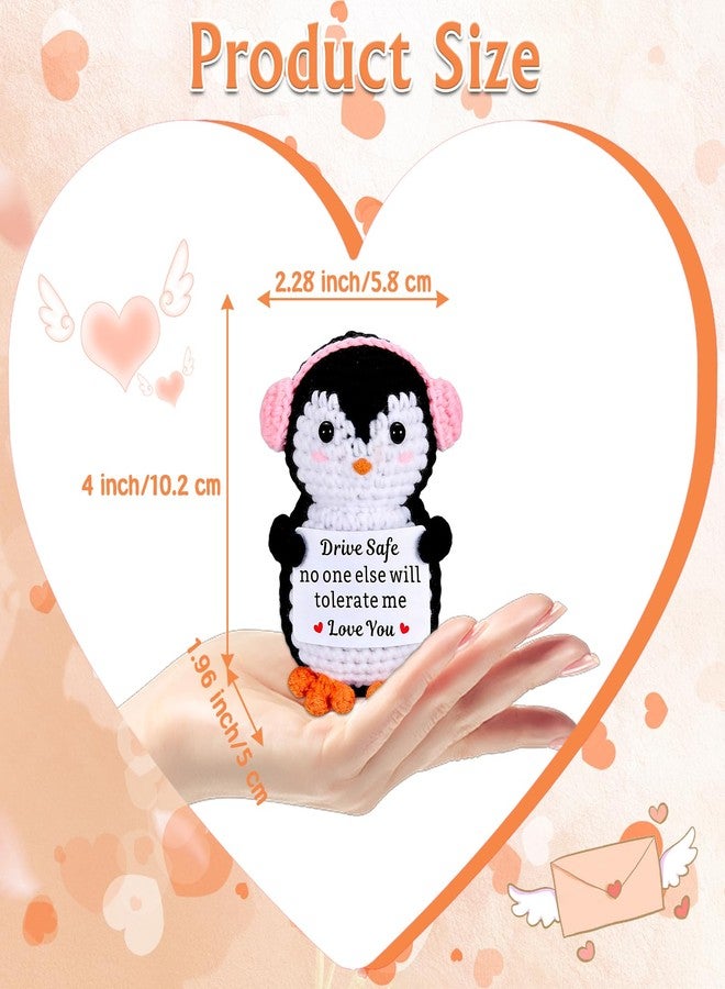 NUBARKO Cute Boyfriend Husband Fathers Day Dad Gifts for Men Him Husband Penguin Birthday Wedding Gifts Drive Safe Emotional Support Crochet for Boyfriend Christmas Anniversary Birthday Gift Positive Crochet - Image 4