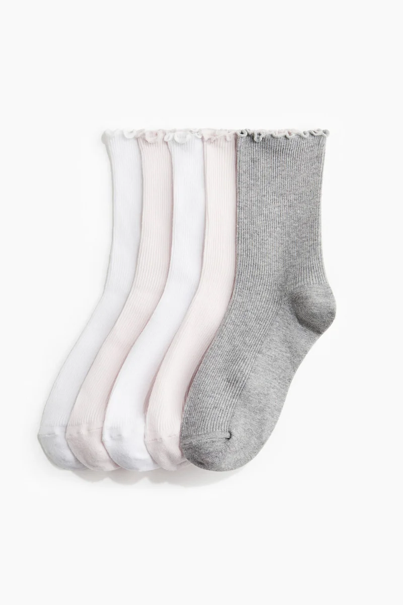 اتش اند ام جوارب محبوكة بتصميم مرن - عبوة من 5 أزواج