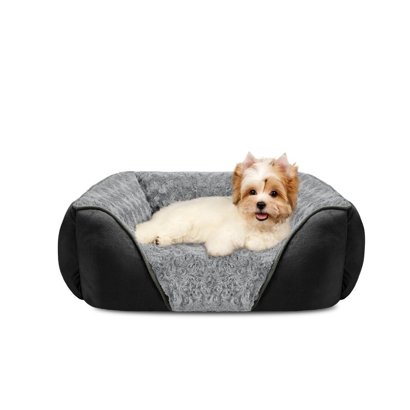 INVENHO Small Dog Bed Rectangle Washable Orthopedic Soft Calming Sleeping Durable Pet Cuddler with Anti-Slip Bottom - Image 1