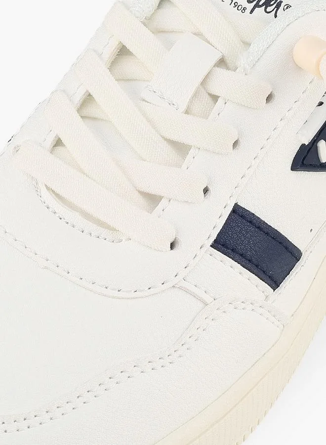 Lee Cooper WHITE Boys Logo Lace-Up Sneakers for Men | Best Price UAE
