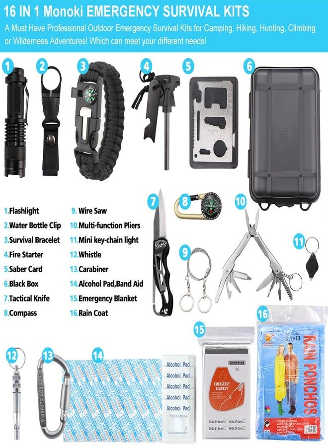 EMDMAK Survival Kit Outdoor Emergency Gear Kit for Camping Hiking Travelling or Adventures - Image 2