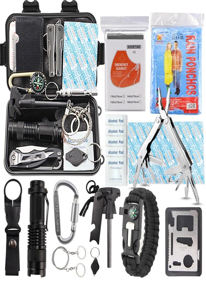 EMDMAK Survival Kit Outdoor Emergency Gear Kit for Camping Hiking Travelling or Adventures - Image 1