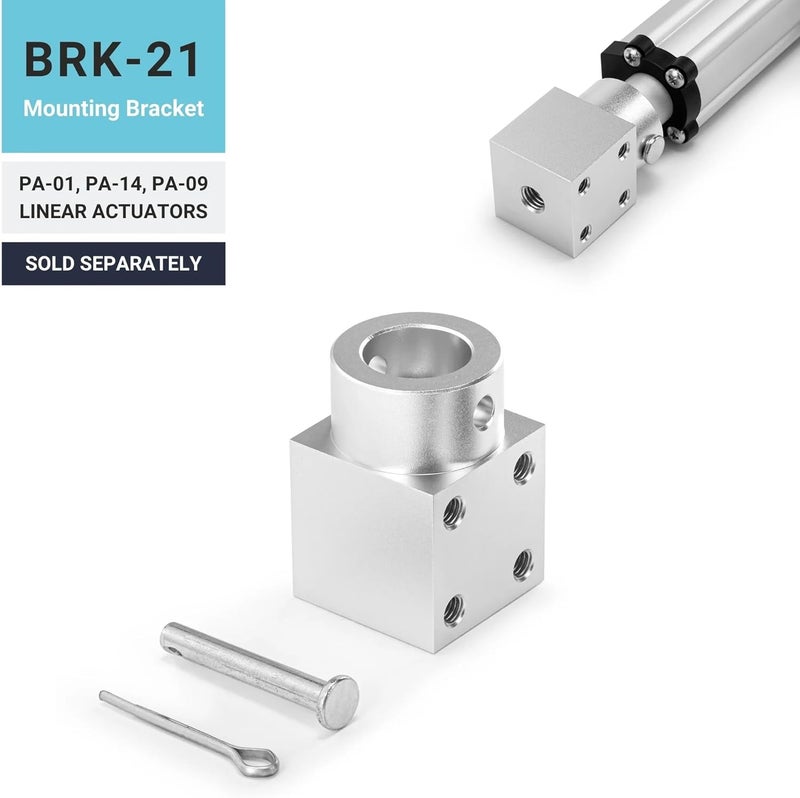 PROGRESSIVE AUTOMATIONS BRK-21 Shaft End Mounting Bracket - Durable, Lightweight Aluminum Brackets for PA-01, PA-14, PA-09 Linear Actuators - Image 2