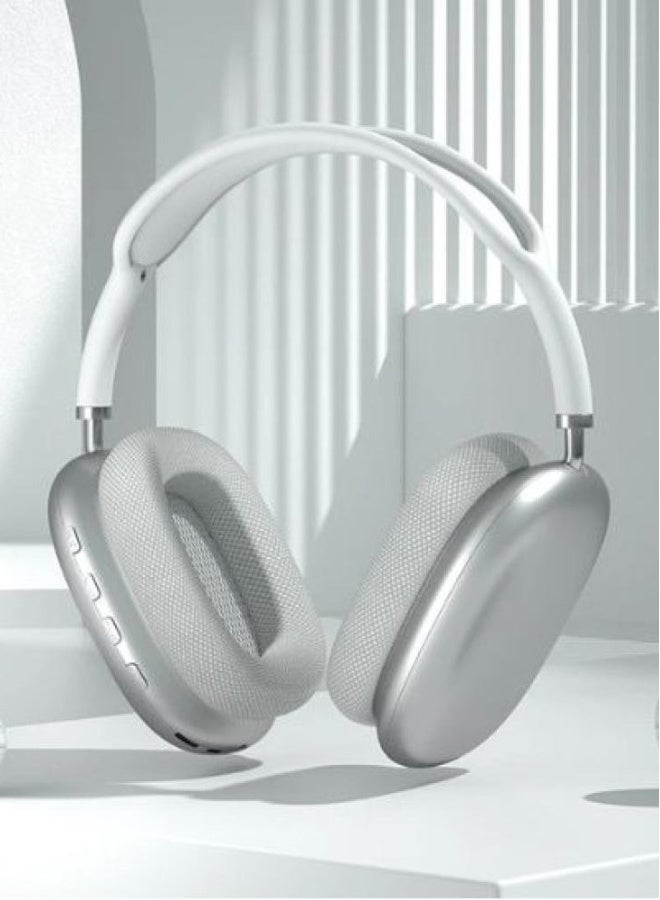 P9 Bluetooth Wireless Headset Over-Ear Headphone With Mic White - Image 1