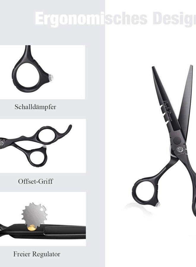 Purple Dragon Professional Japan 440C Hair Salon Cutting Shear and Barber Thinning Scissor Hairdressing Shear Set with Bag - Image 4