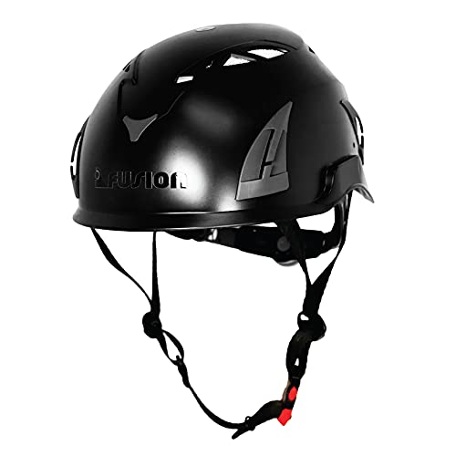 Fusion Climb Meka II Climbing and Zipline Safety Helmet - Black, 6.25-Inch H x 10.3-Inch L x 8.25-Inch W - Image 1