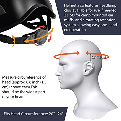 Fusion Climb Meka II Climbing and Zipline Safety Helmet - Black, 6.25-Inch H x 10.3-Inch L x 8.25-Inch W - Image 4