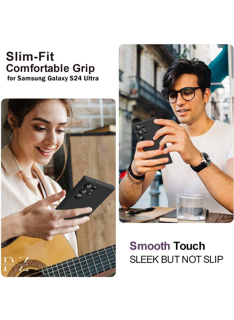 دوسالا غطاء سائل من السيليكون رفيع وناعم لجوال Samsung Galaxy S24 Ultra بحجم 6.8 بوصة، غطاء خارجي بلا ألوان مع مظهر أملس، جودة عالية - Image 3